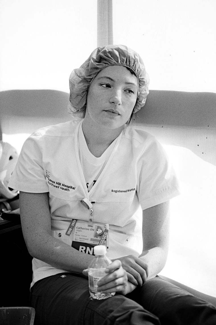 Nurse Cady in Break Room, Covid-19. NYC 2020 